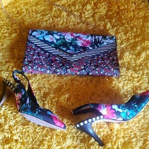 Aldo floral purse and heel set